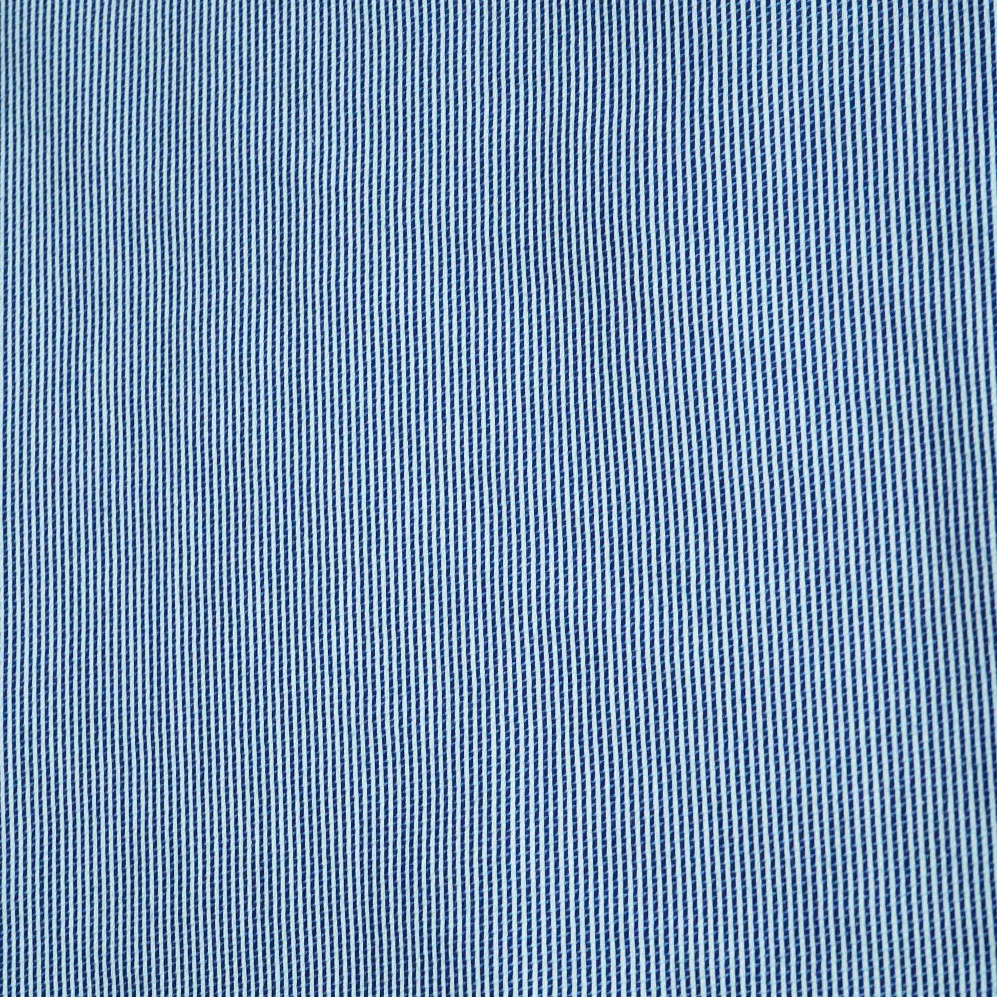 Blue & White Stripes Print Poplin Fabric LSF-27220