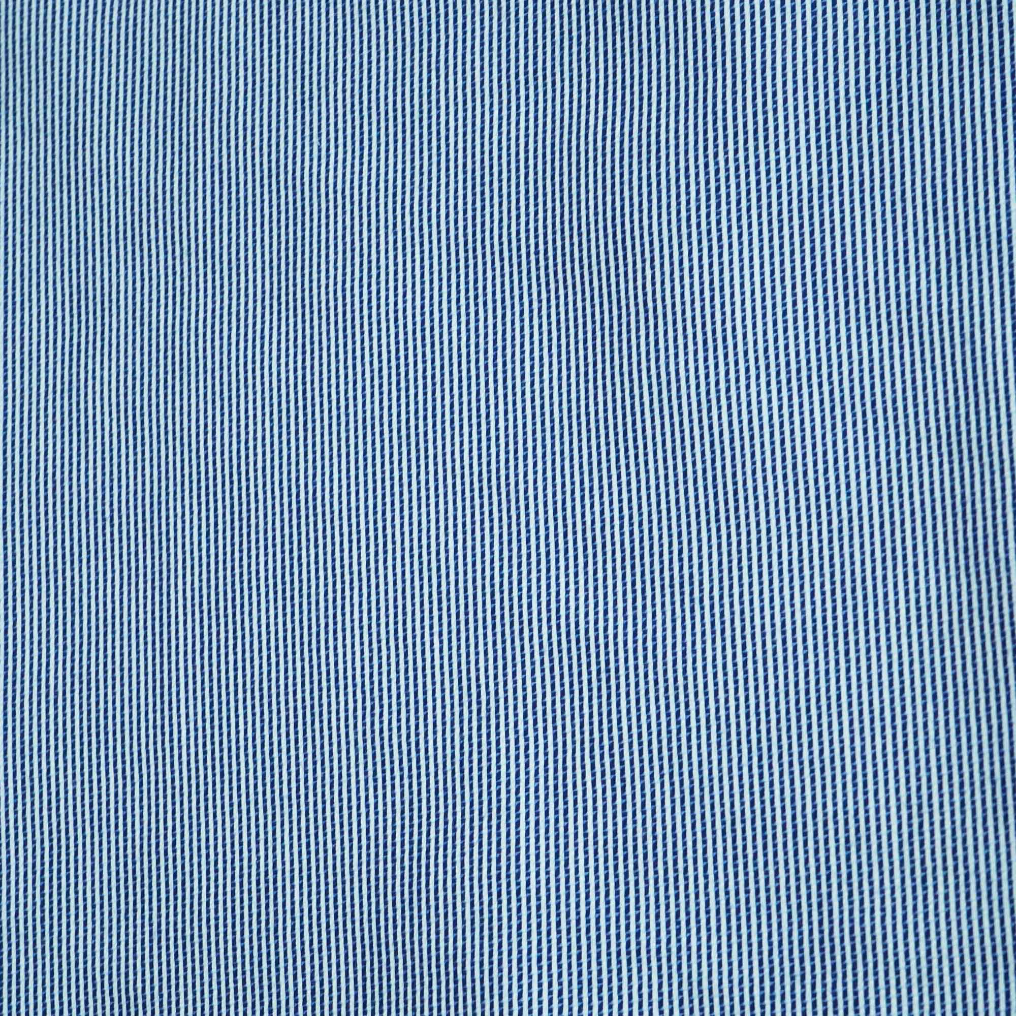 Blue & White Stripes Print Poplin Fabric LSF-27220