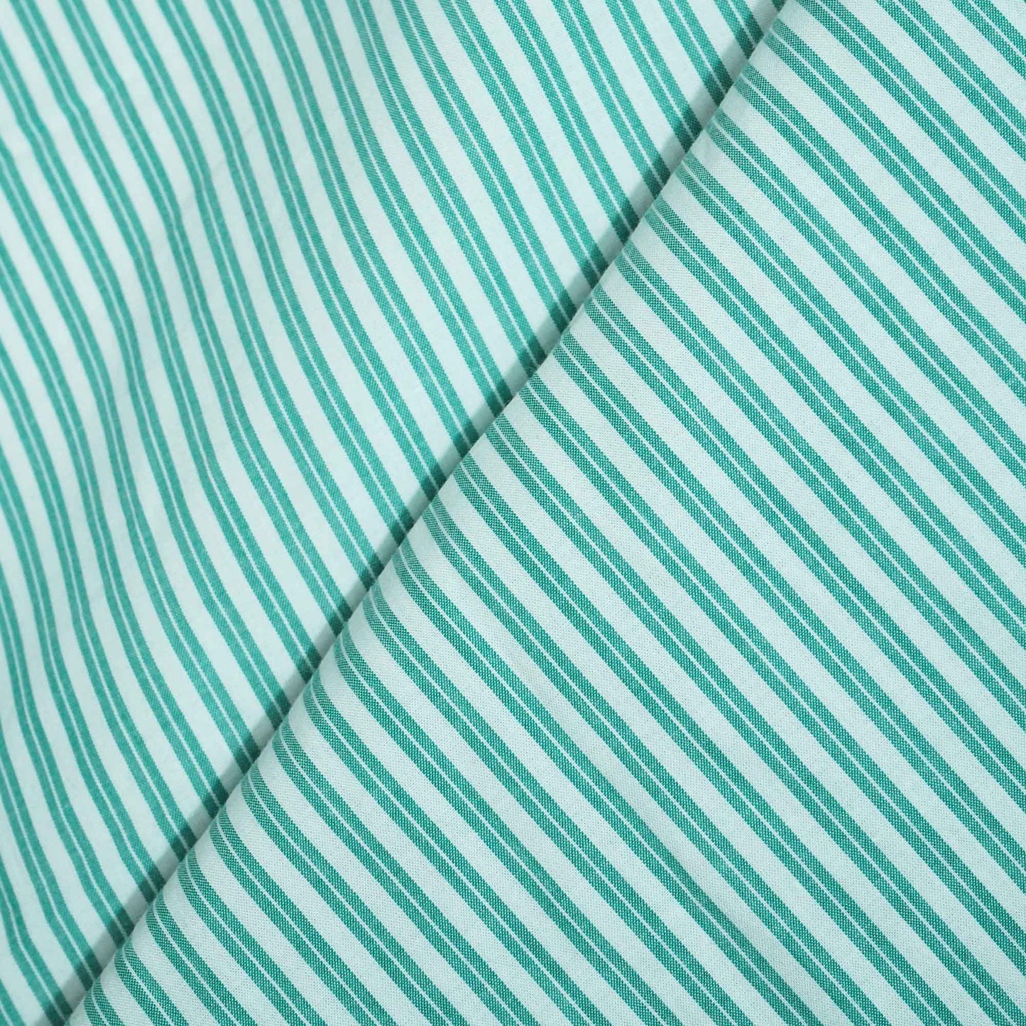 Light Mint Green Stripes Print Poplin Fabric LSF-27225