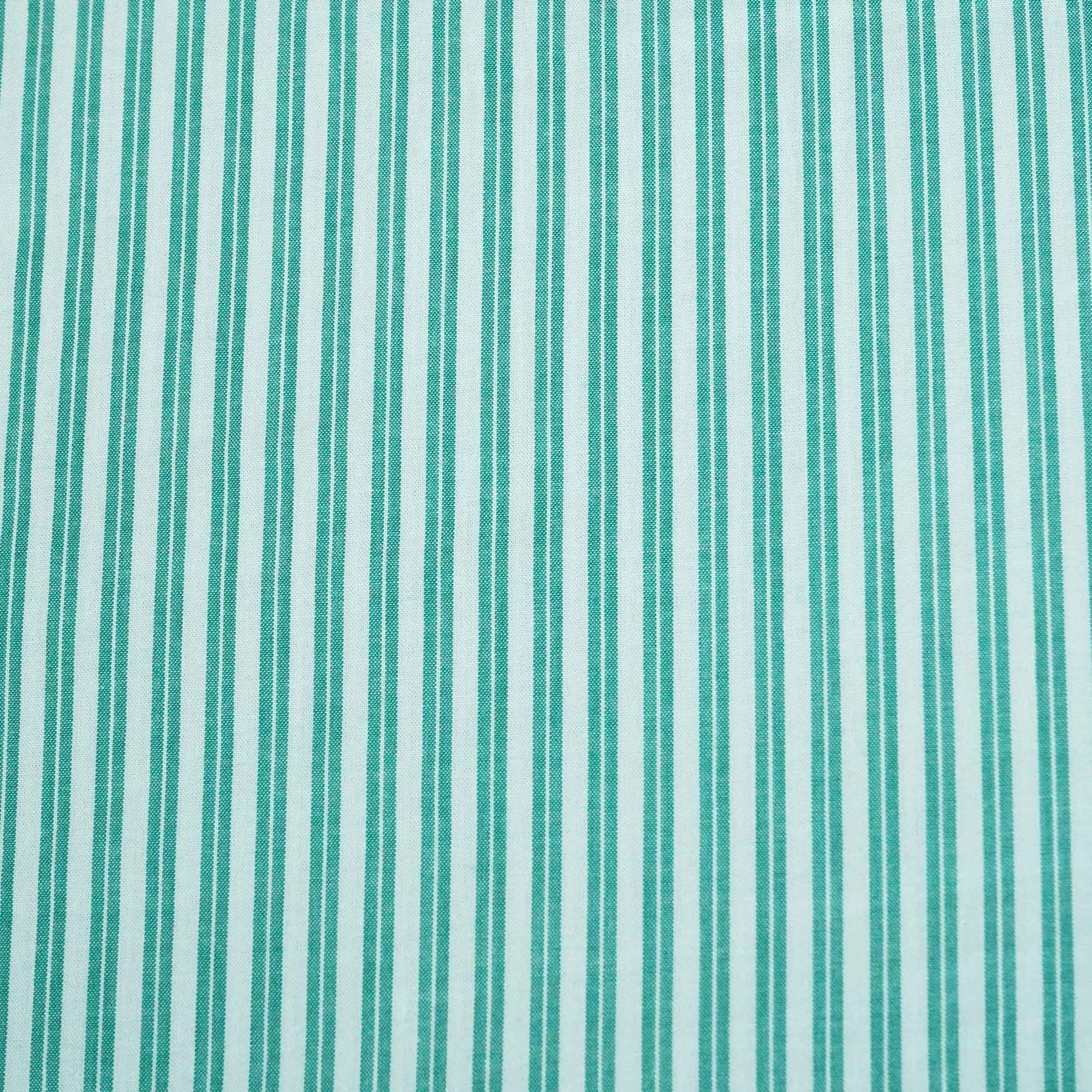 Light Mint Green Stripes Print Poplin Fabric LSF-27225