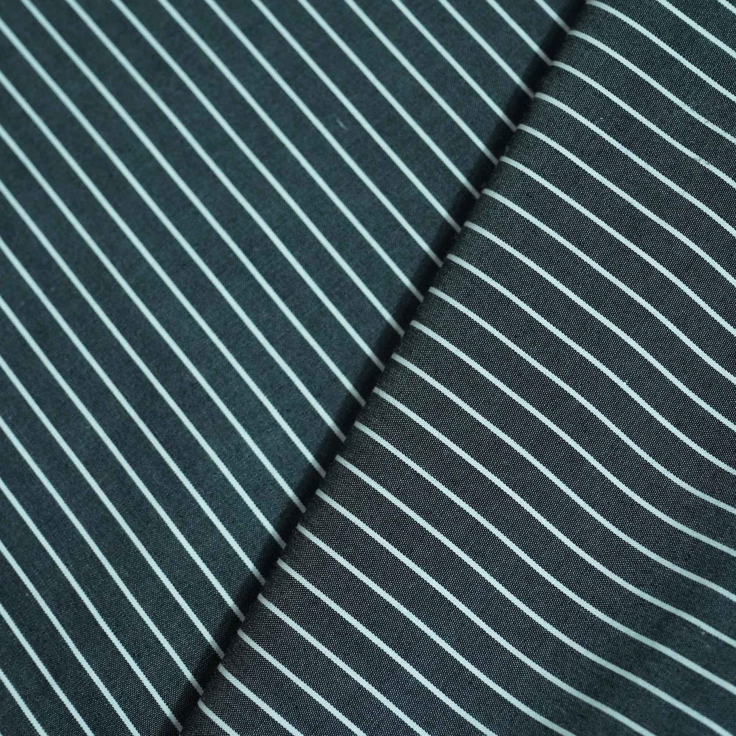 Dark Grey & White Stripes Print Poplin Fabric LSF-27228