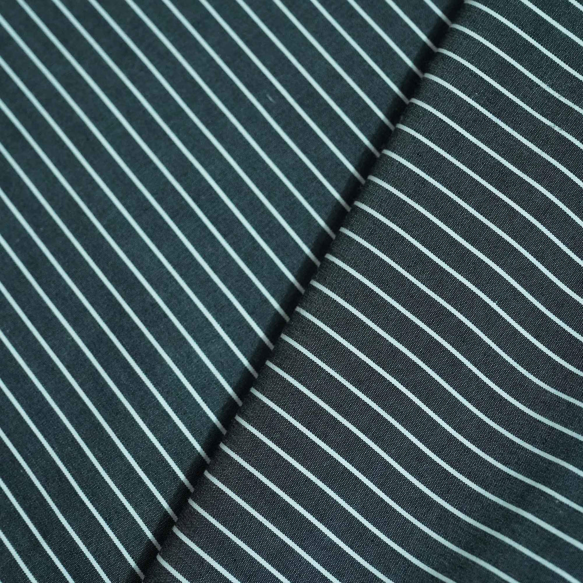 Dark Grey & White Stripes Print Poplin Fabric LSF-27228