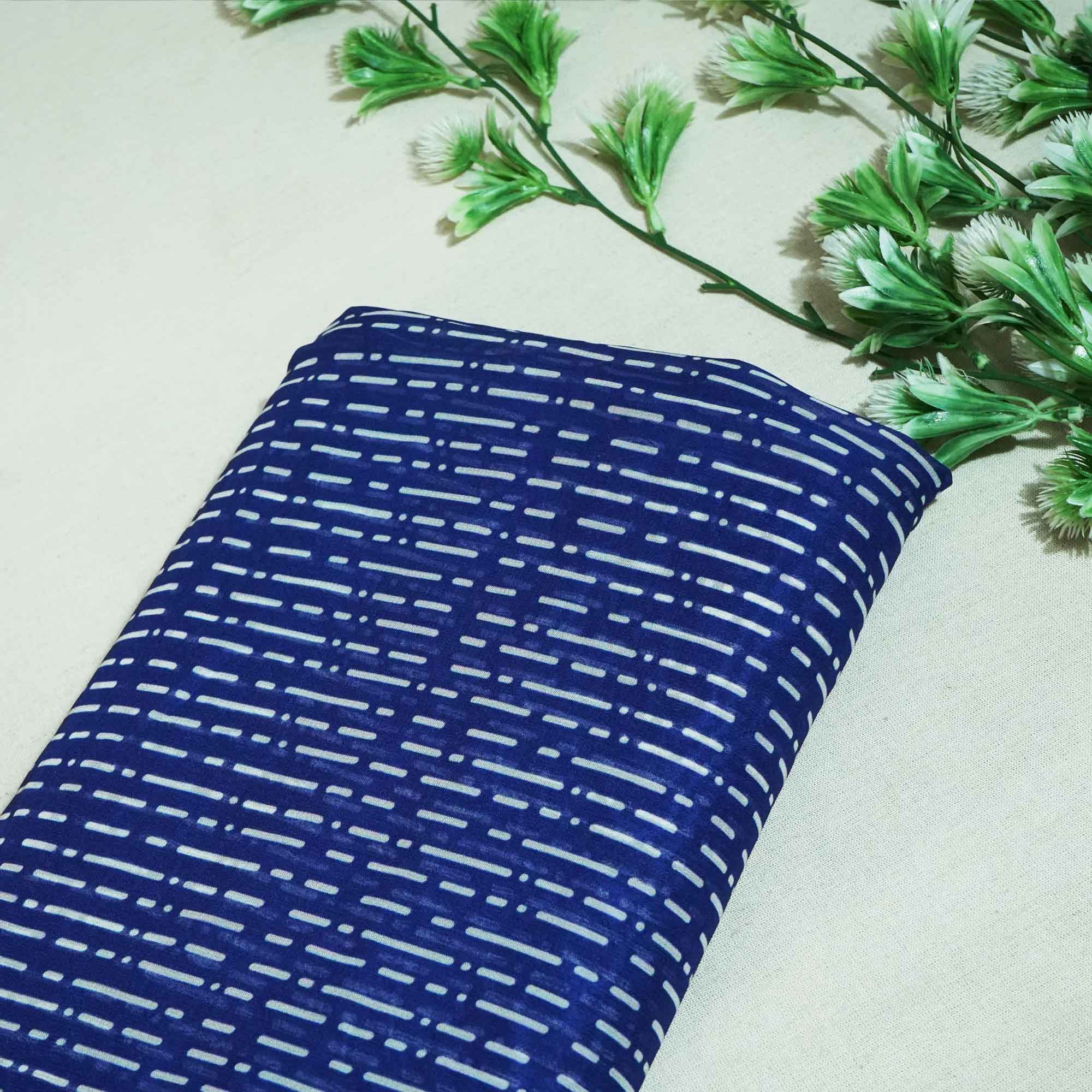 Blue Abstract Print Georgette Fabric MTF-27230