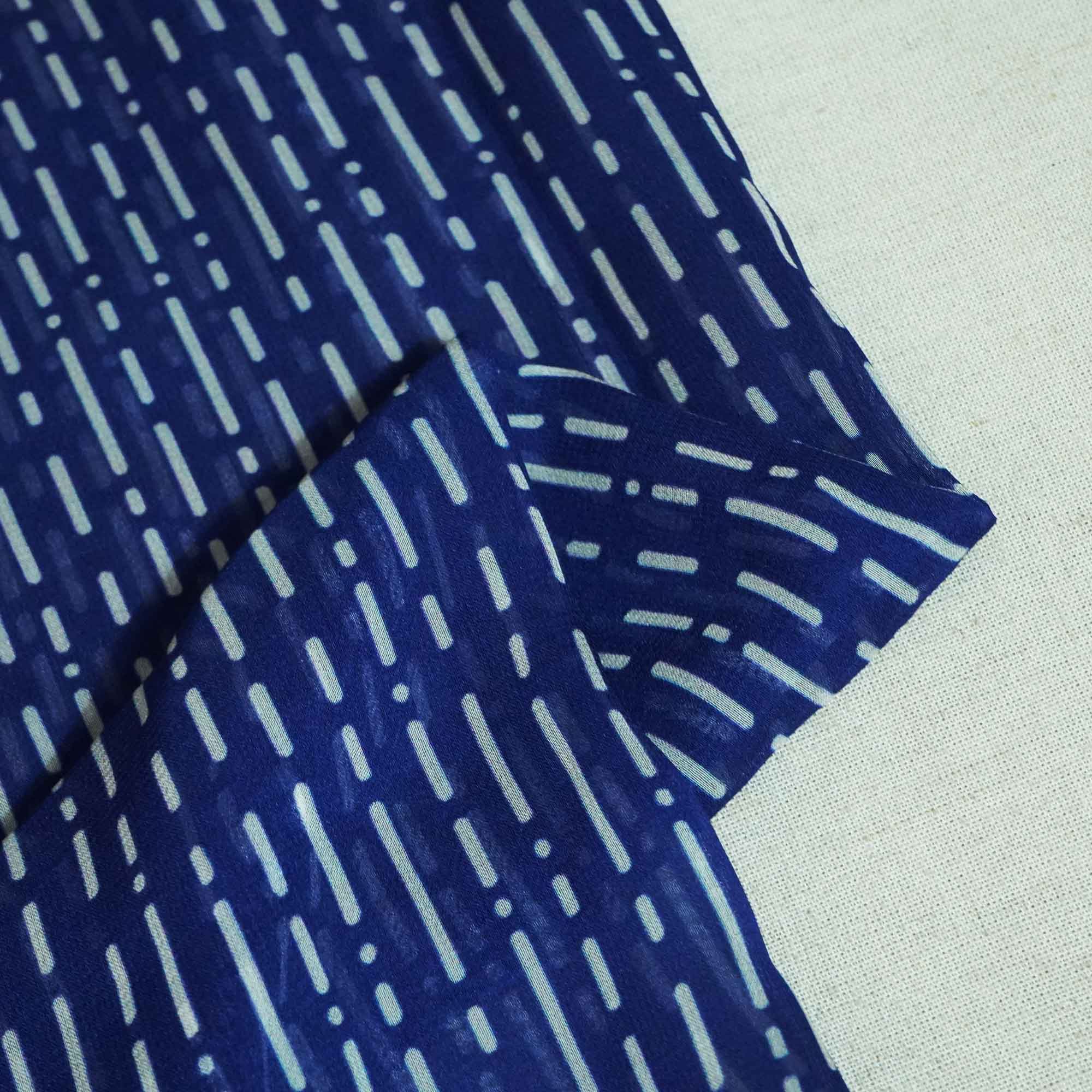 Blue Abstract Print Georgette Fabric MTF-27230
