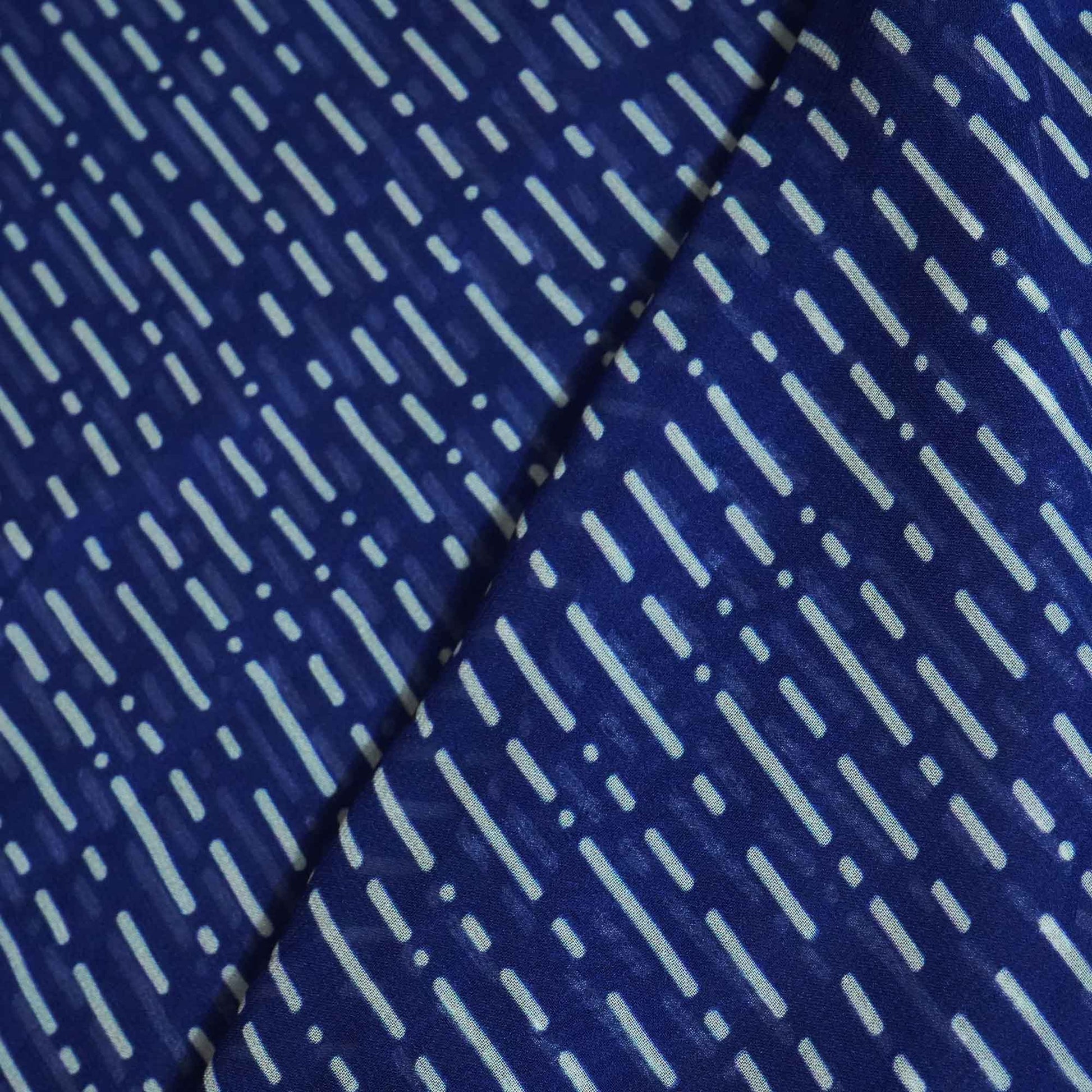 Blue Abstract Print Georgette Fabric MTF-27230