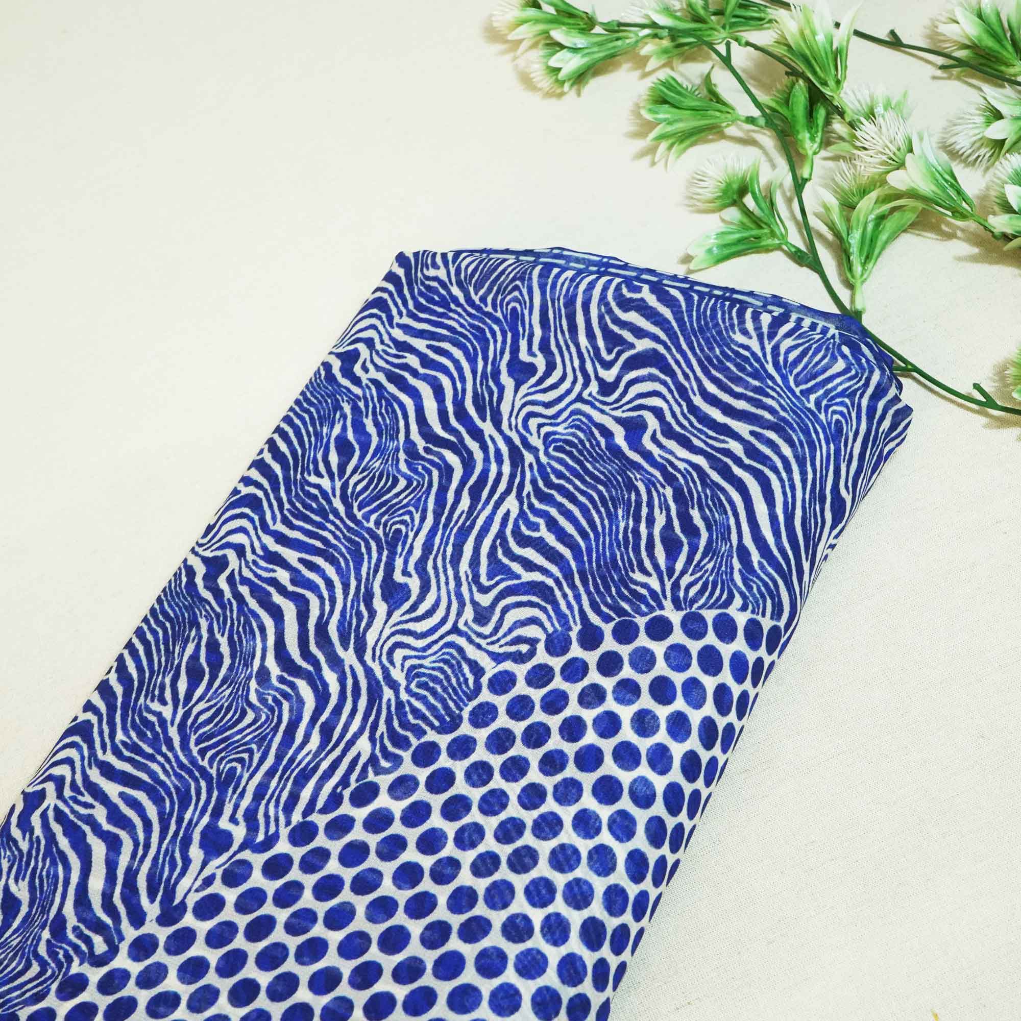 Blue Abstract Print Georgette Fabric MTF-27231