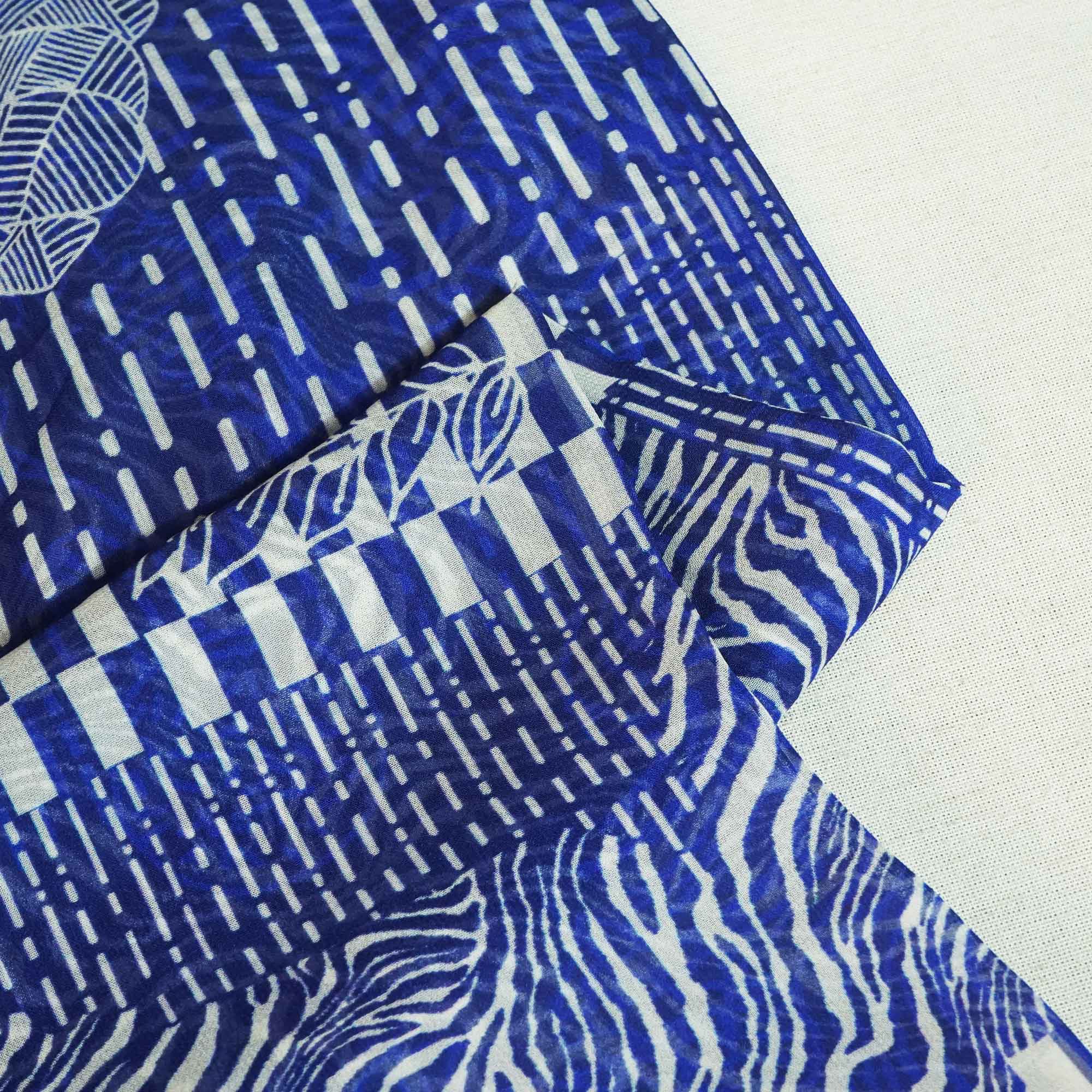 Blue Abstract Print Georgette Fabric MTF-27231