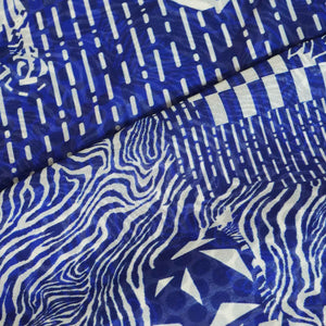 Blue Abstract Print Georgette Fabric MTF-27231
