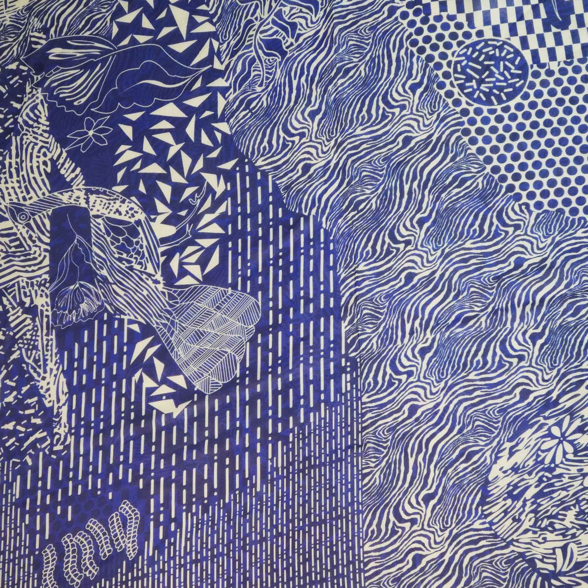 Blue Abstract Print Georgette Fabric MTF-27231