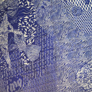 Blue Abstract Print Georgette Fabric MTF-27231