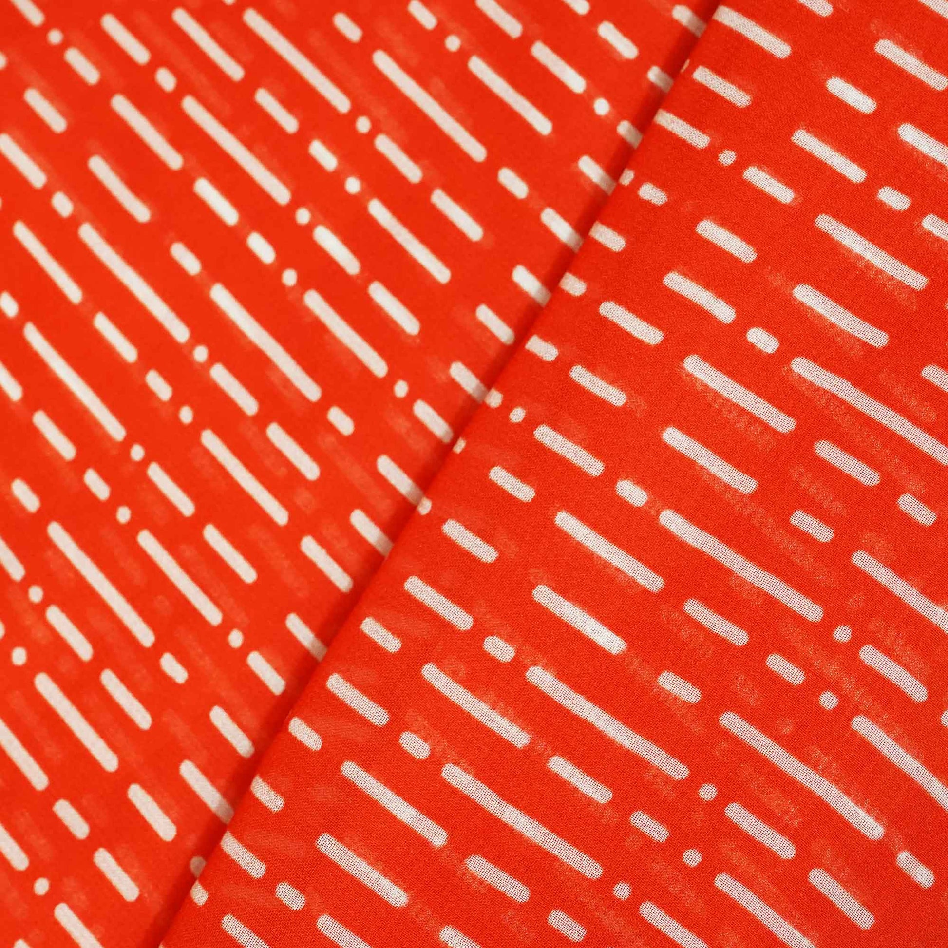 Orange Abstract Print Georgette Fabric MTF-27232