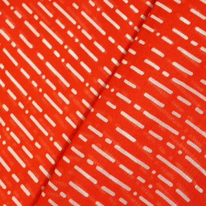 Orange Abstract Print Georgette Fabric MTF-27232