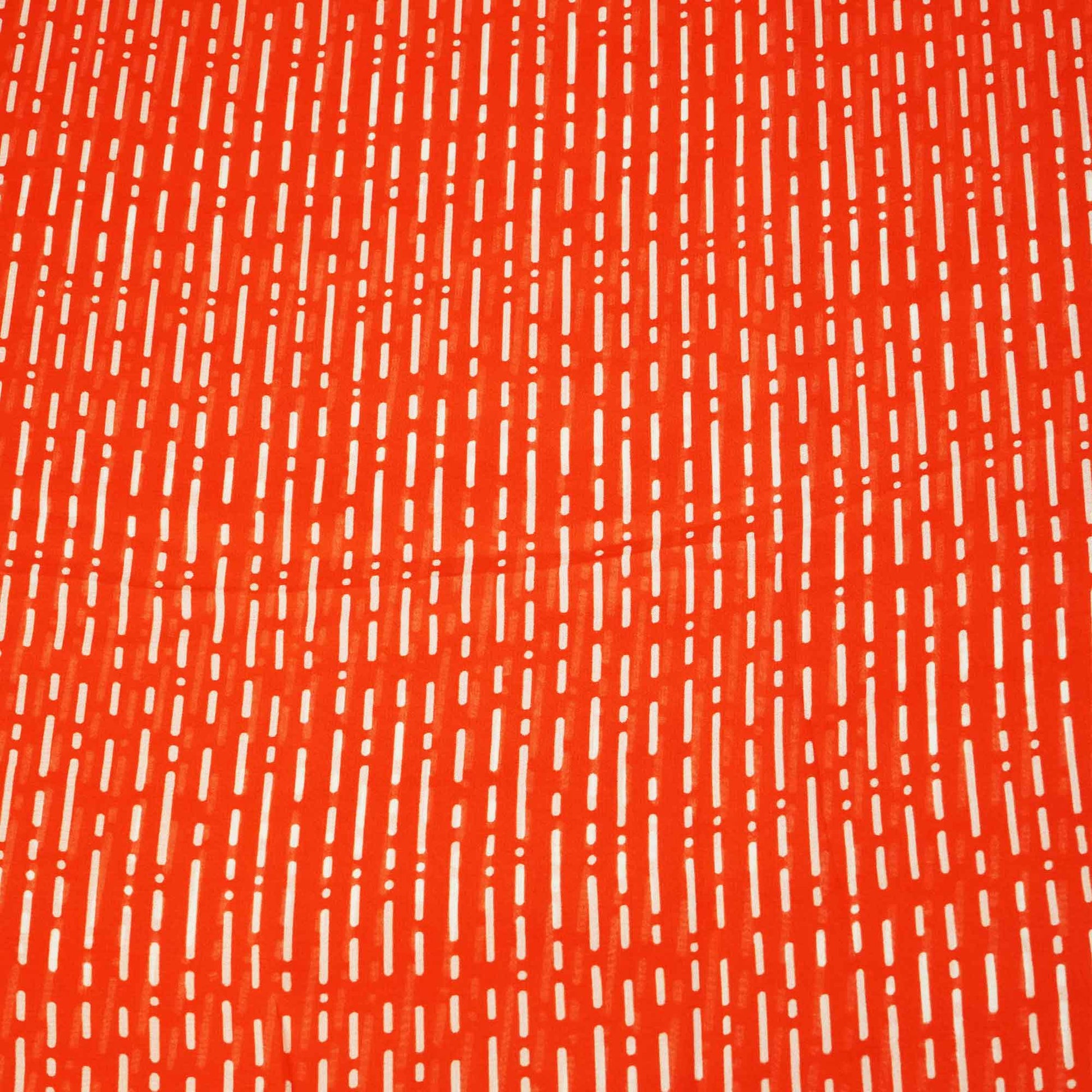 Orange Abstract Print Georgette Fabric MTF-27232