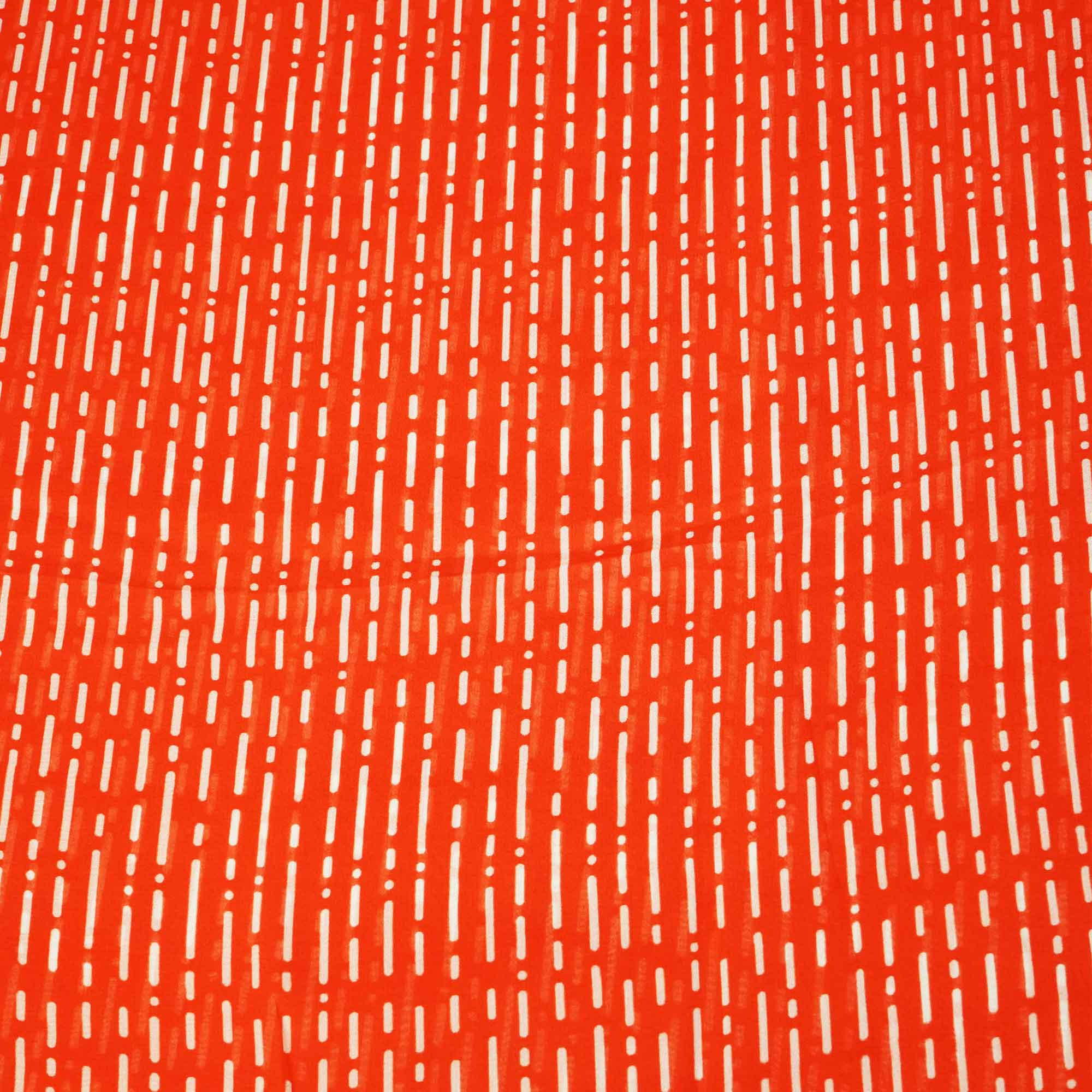 Orange Abstract Print Georgette Fabric MTF-27232