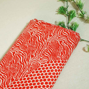 Orange Abstract Print Georgette Fabric MTF-27233