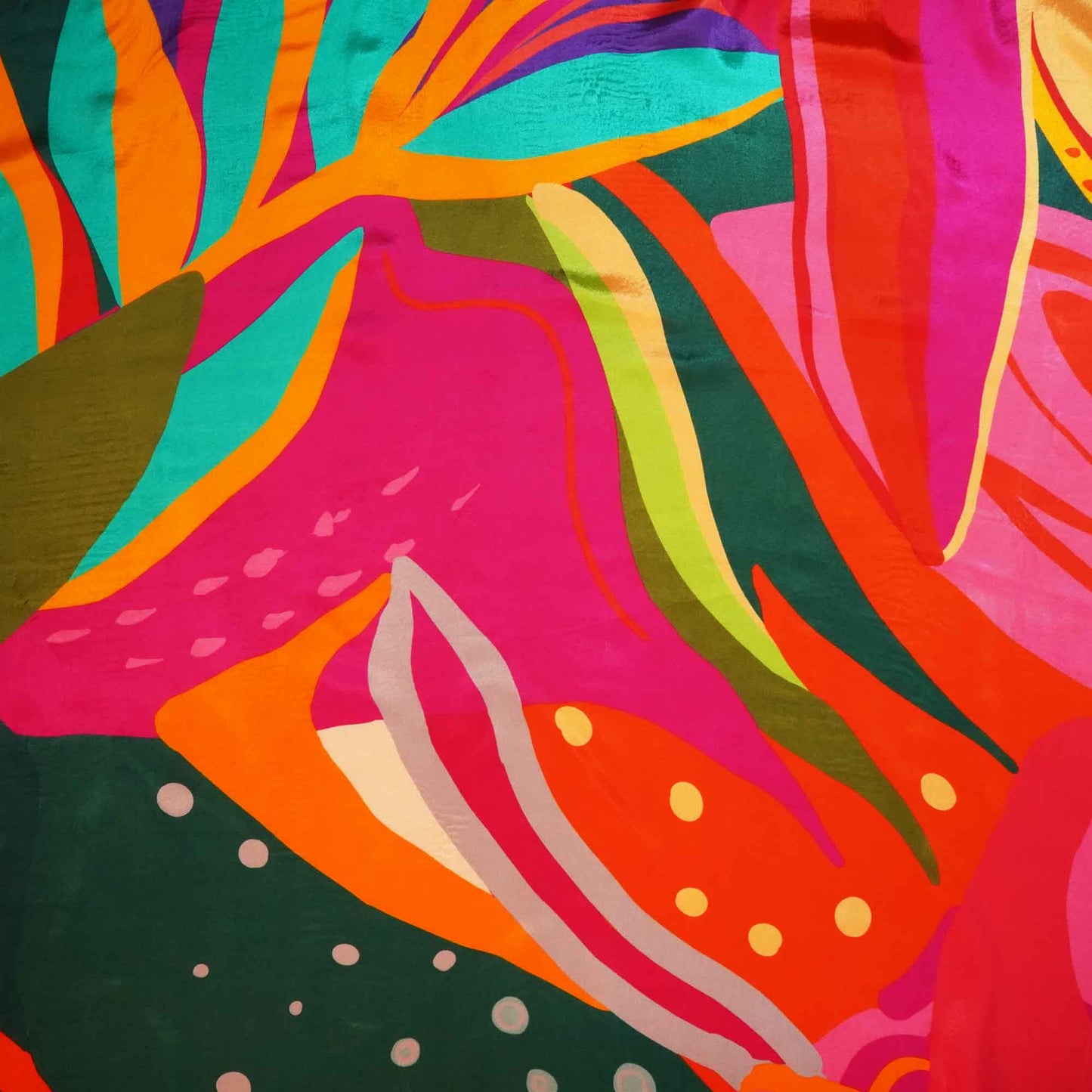 Green Abstract Print Crepe Fabric MTF-27234