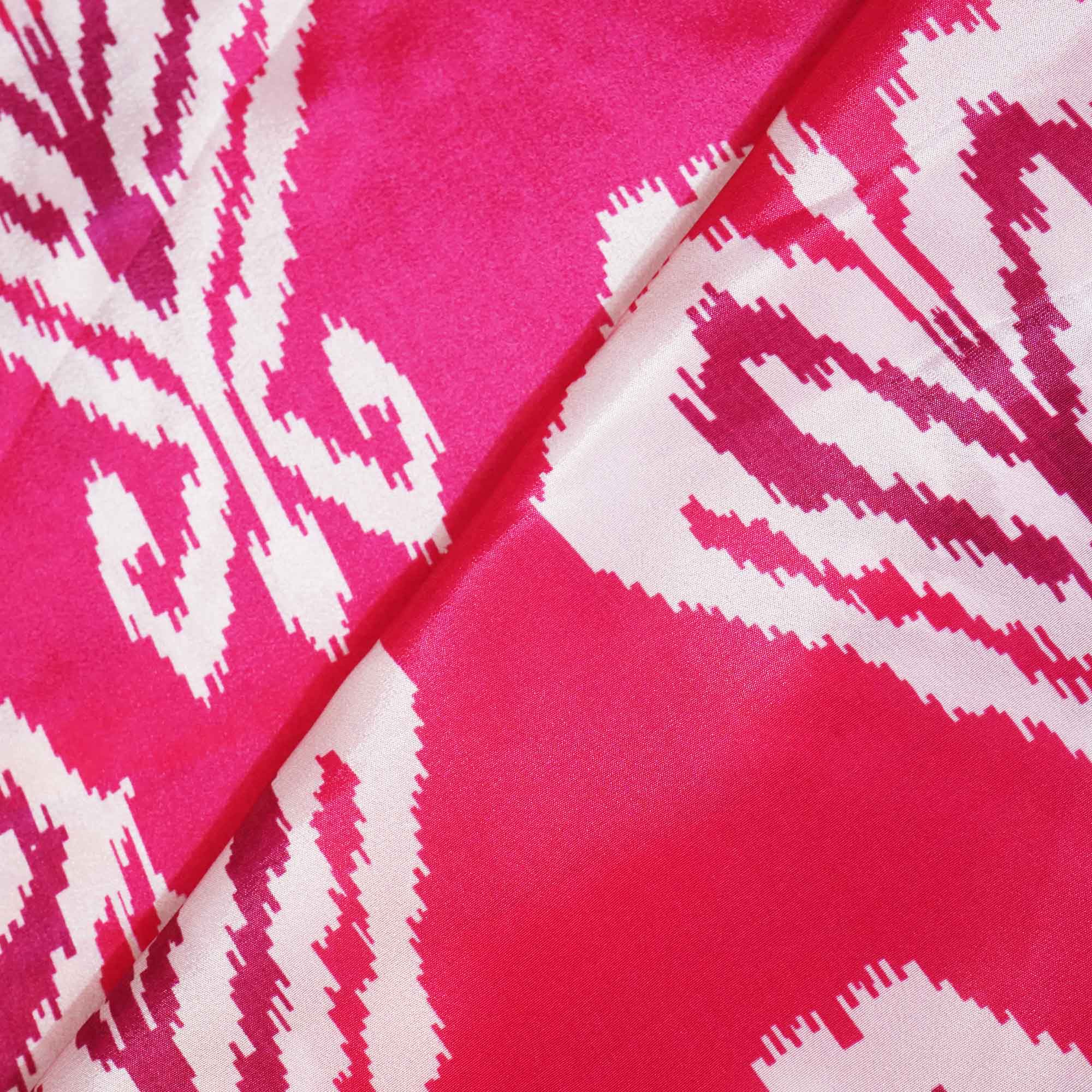 Pink Abstract Print Crepe Fabric MTF-27235