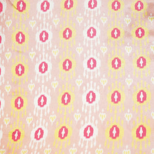 Peach Ikkat Print Crepe Fabric MTF-27241