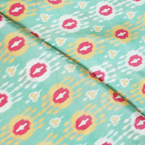 Green Ikkat Print Crepe Fabric MTF-27242