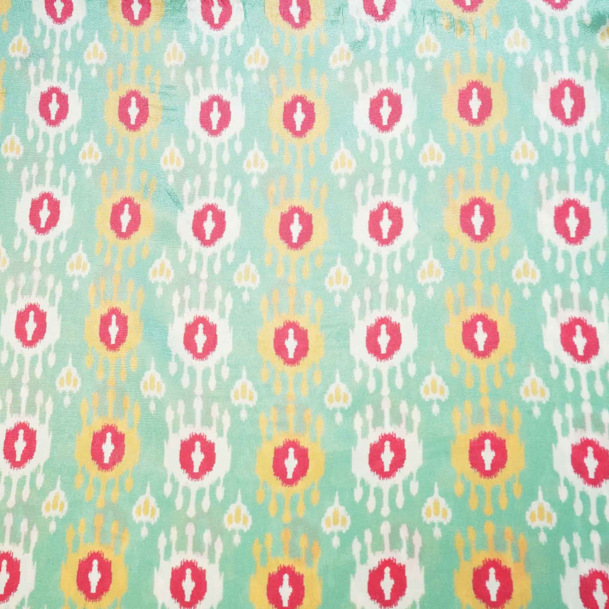 Green Ikkat Print Crepe Fabric MTF-27242
