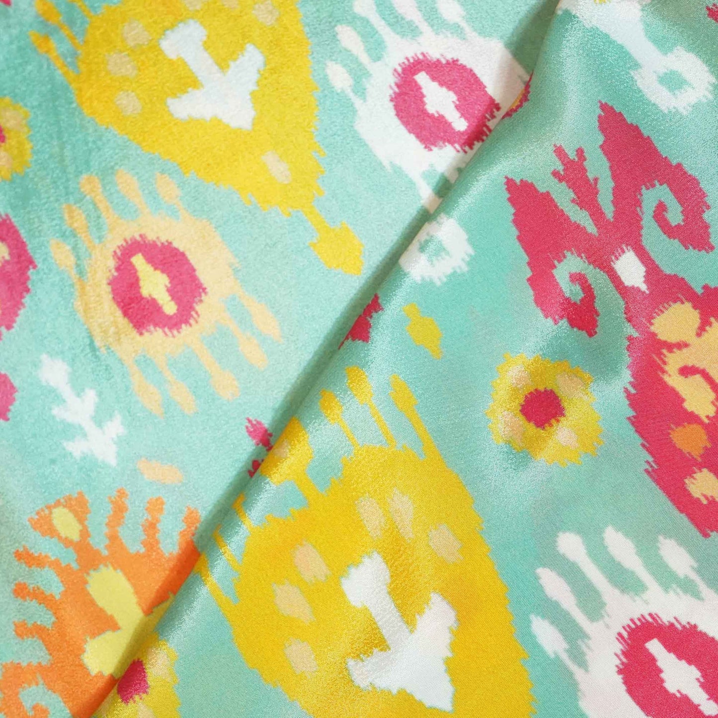 Green Ikkat Print Crepe Fabric MTF-27243