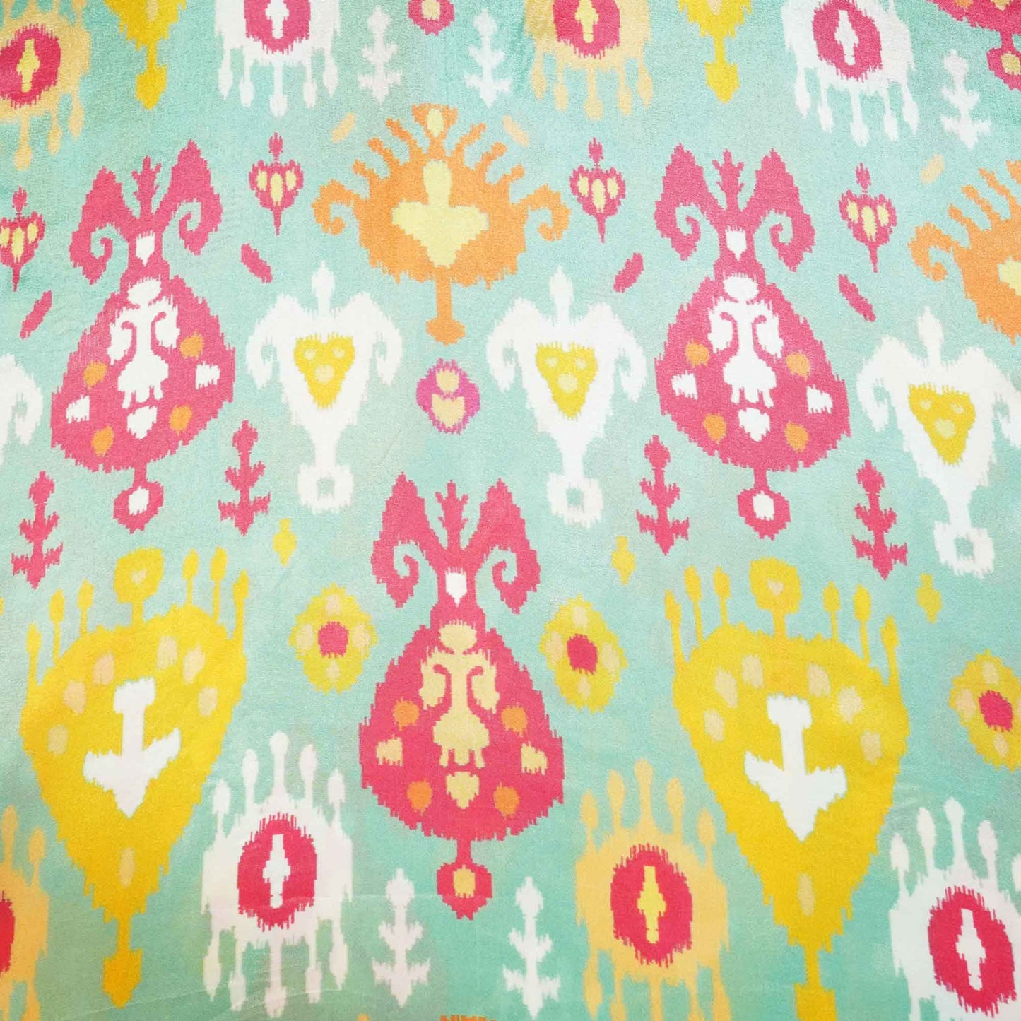 Green Ikkat Print Crepe Fabric MTF-27243