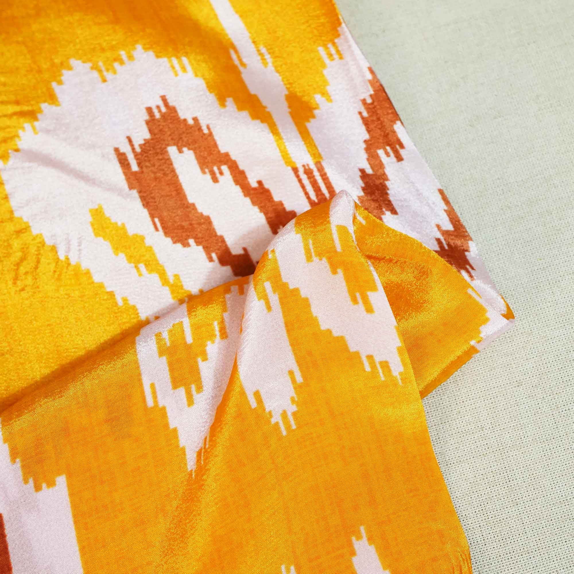 Mustard Yellow Print Crepe Fabric MTF-27244