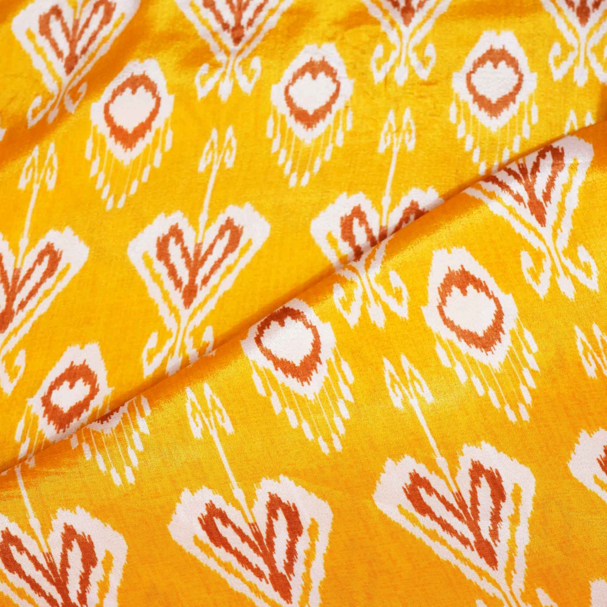 Mustard Yellow Print Crepe Fabric MTF-27245