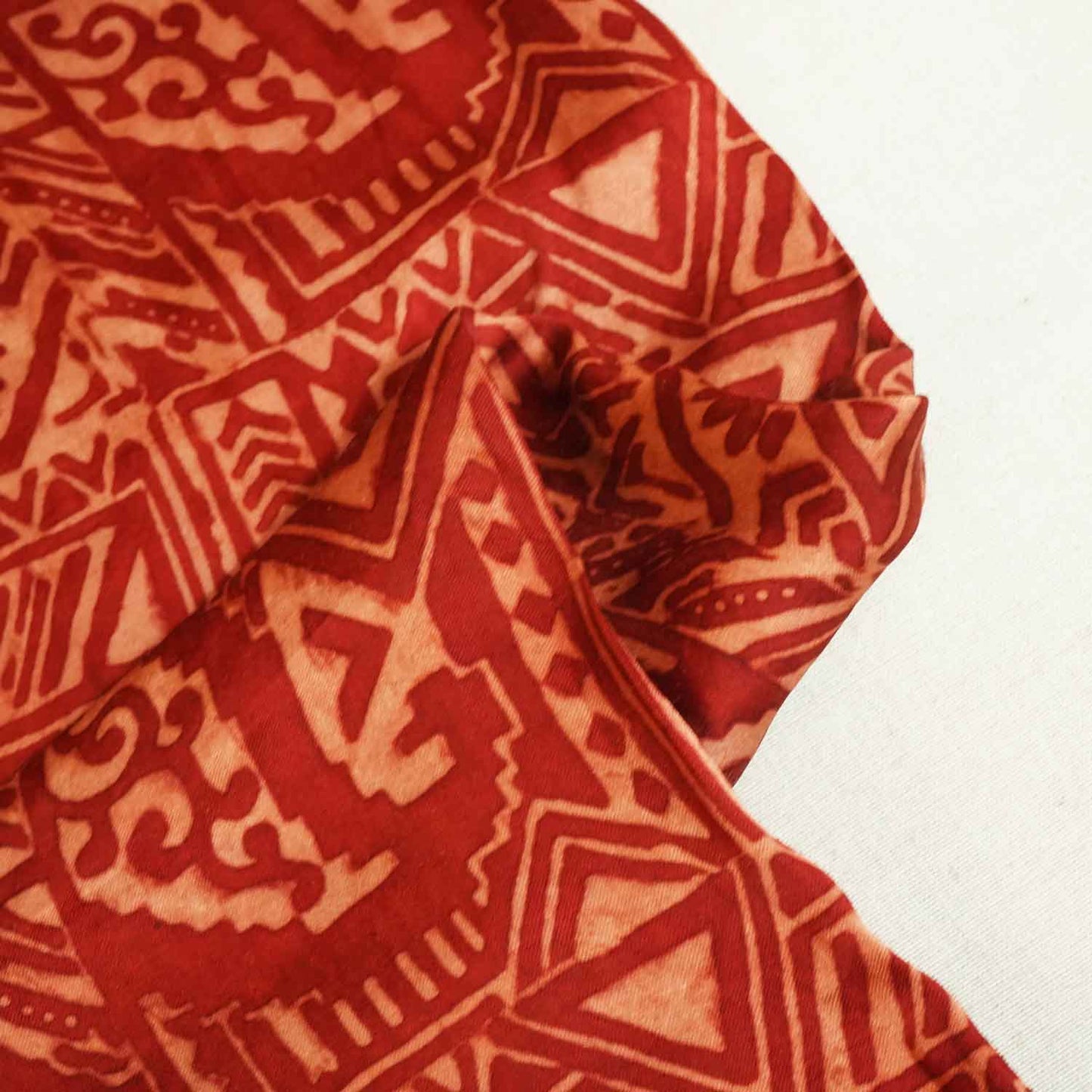 Red Ajrakh Print Modal Silk Fabric ASK-27260