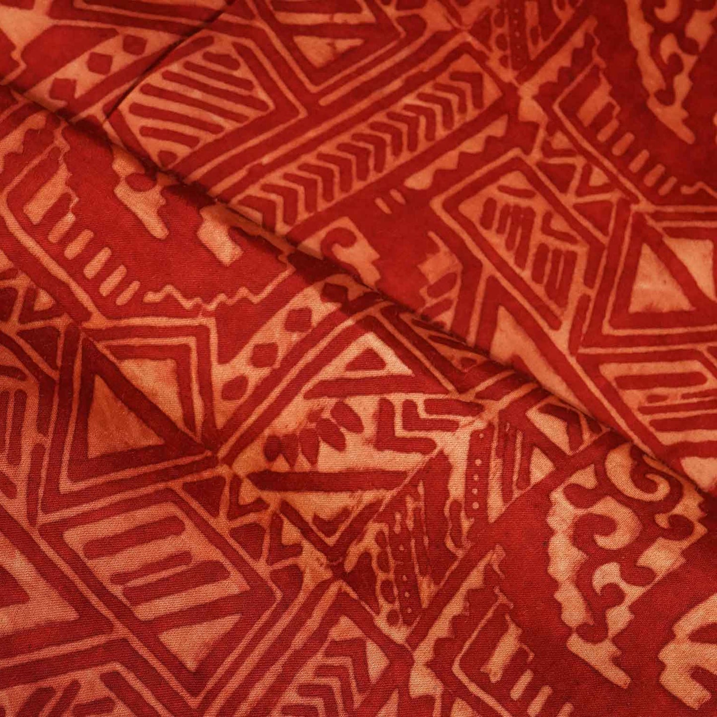 Red Ajrakh Print Modal Silk Fabric ASK-27260