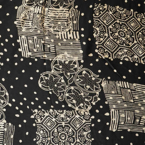 Black Floral Ajrakh Print Modal Silk Fabric ASK-27267