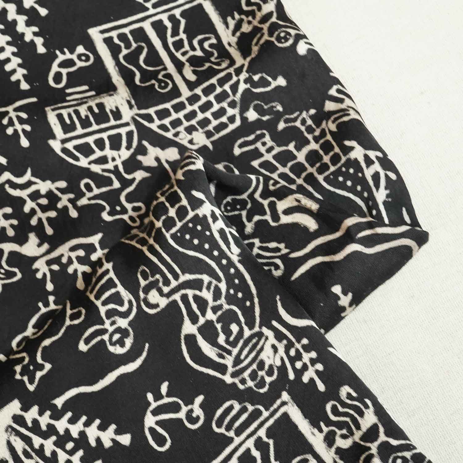 Black Wori Art Modal Silk Fabric ASK-27271