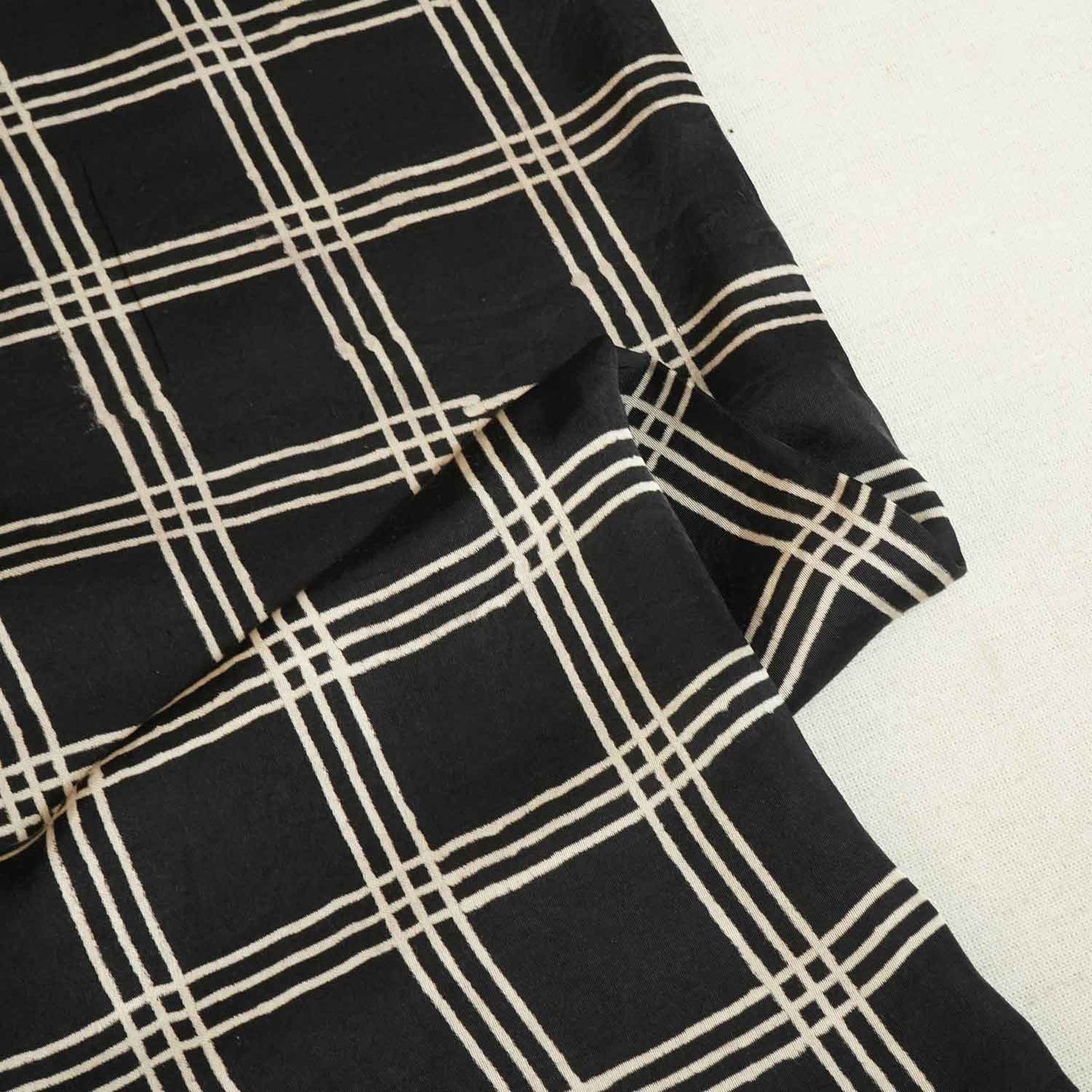 Black & White Checks Modal Silk Fabric ASK-27272