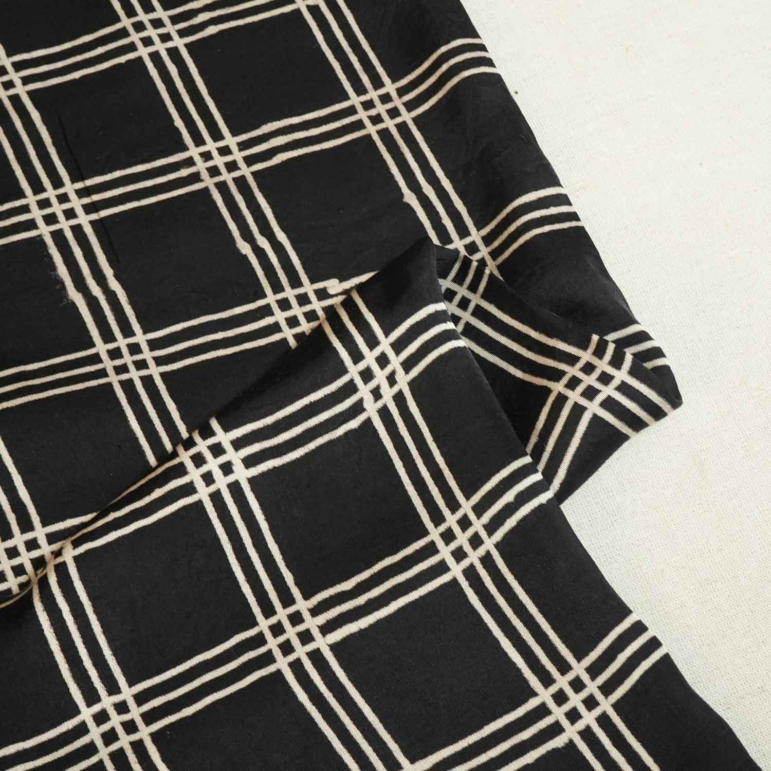 Black & White Checks Modal Silk Fabric ASK-27272