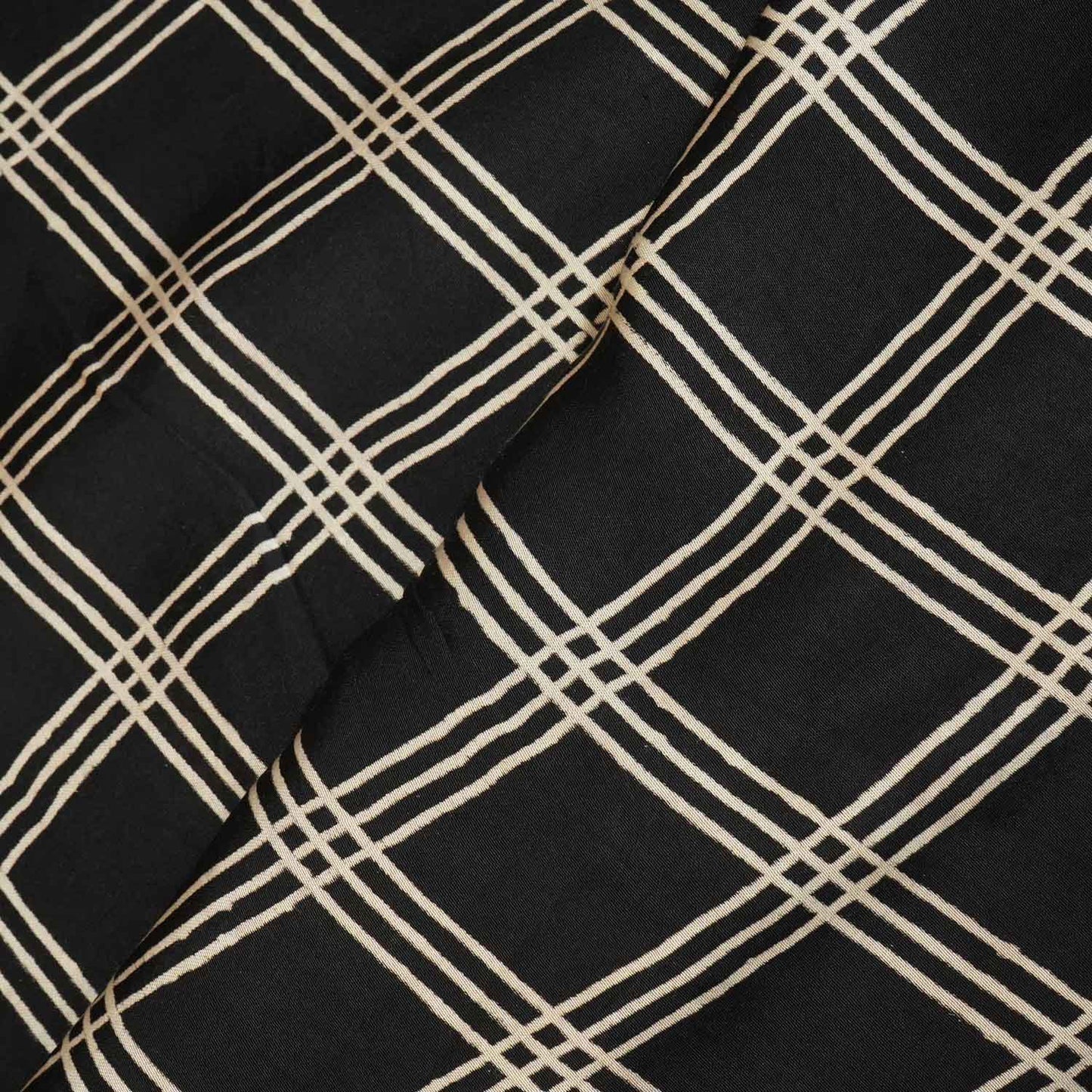 Black & White Checks Modal Silk Fabric ASK-27272