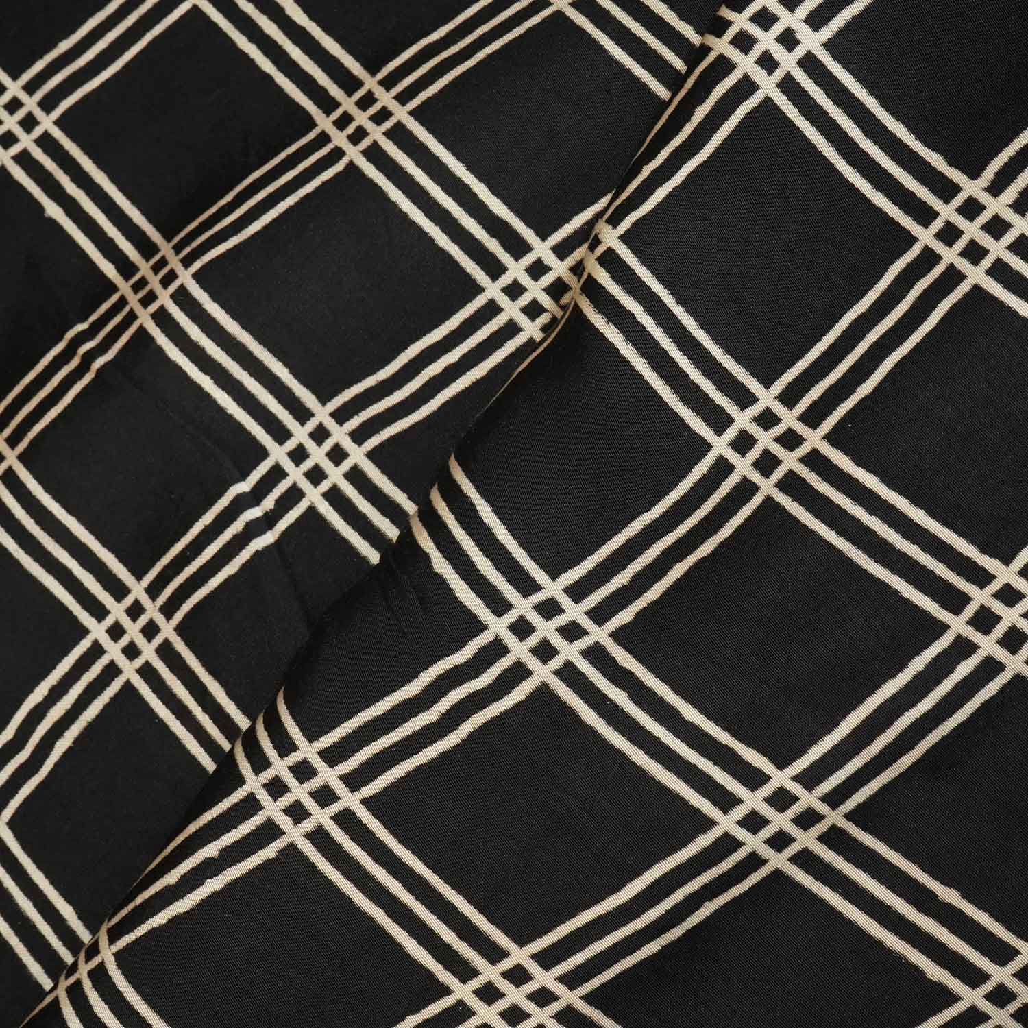 Black & White Checks Modal Silk Fabric ASK-27272