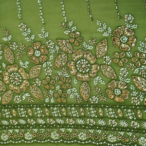 Green Embroidery Cut Dana Georgette Fabric WI-27281 - TradeUNO