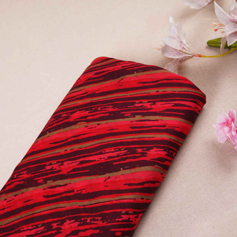 Wine & Pink abstract print Viscose Organza Fabric MF-27524