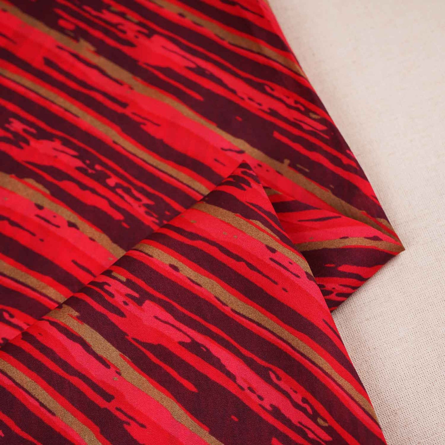 Wine & Pink abstract print Viscose Organza Fabric MF-27524