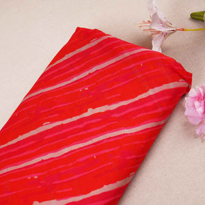 Orange & Pink abstract print Viscose Organza Fabric MF-27525