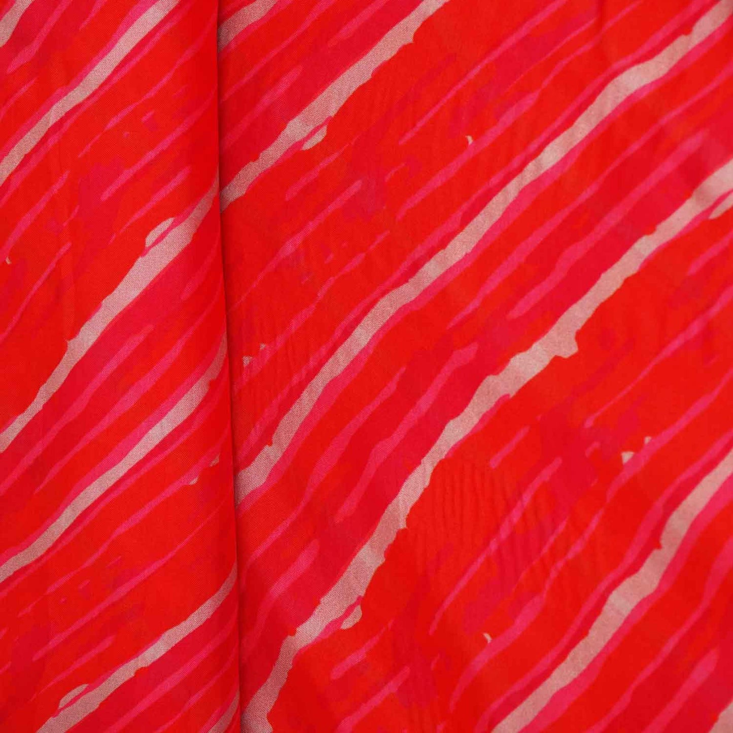 Orange & Pink abstract print Viscose Organza Fabric MF-27525