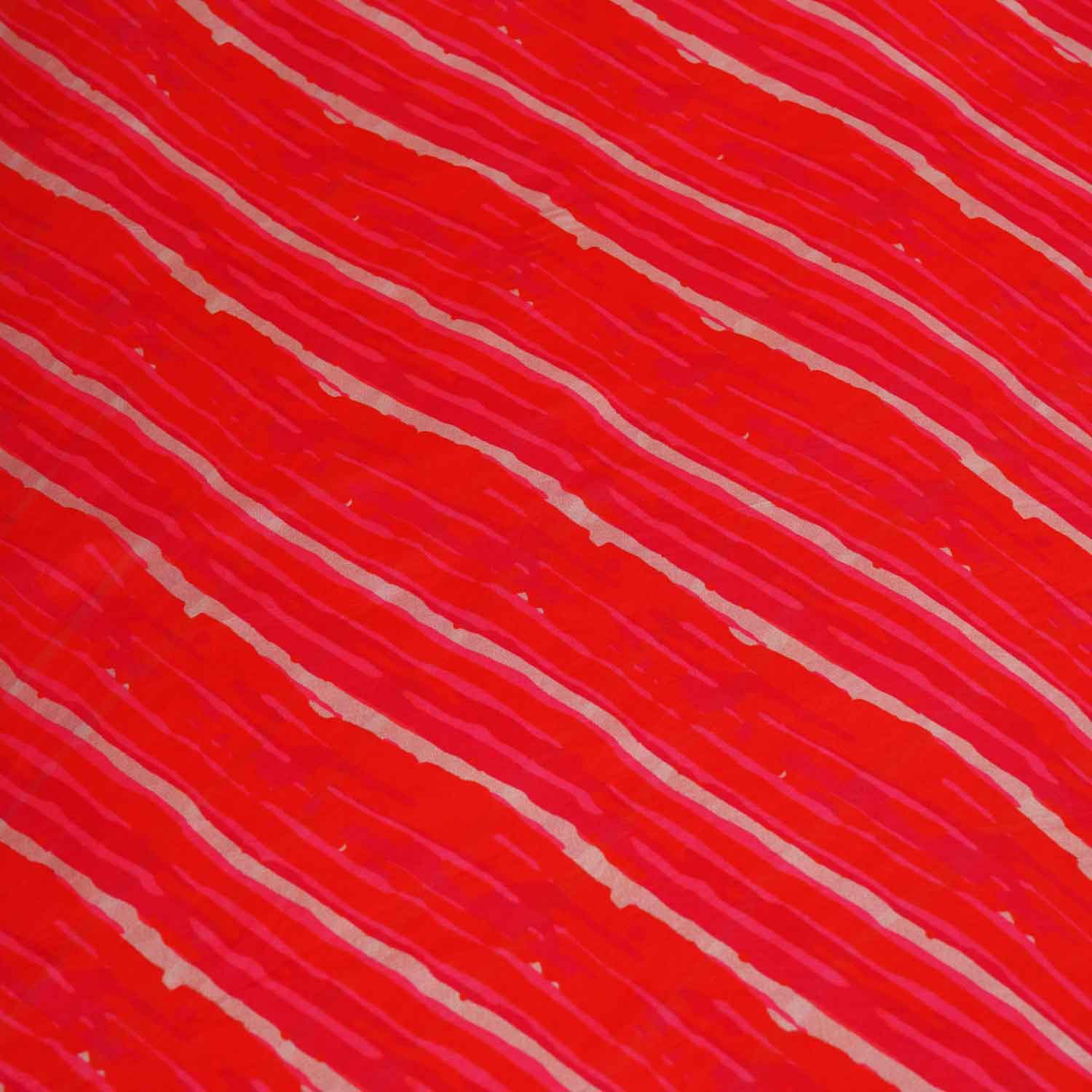 Orange & Pink abstract print Viscose Organza Fabric MF-27525