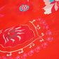 Orange Floral hand embroidery Viscose Organza Fabric MF-27526