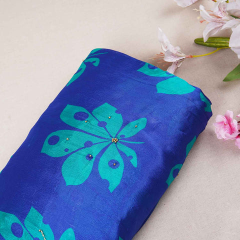 Purple Floral hand embroidery Chinon Fabric MF-27530