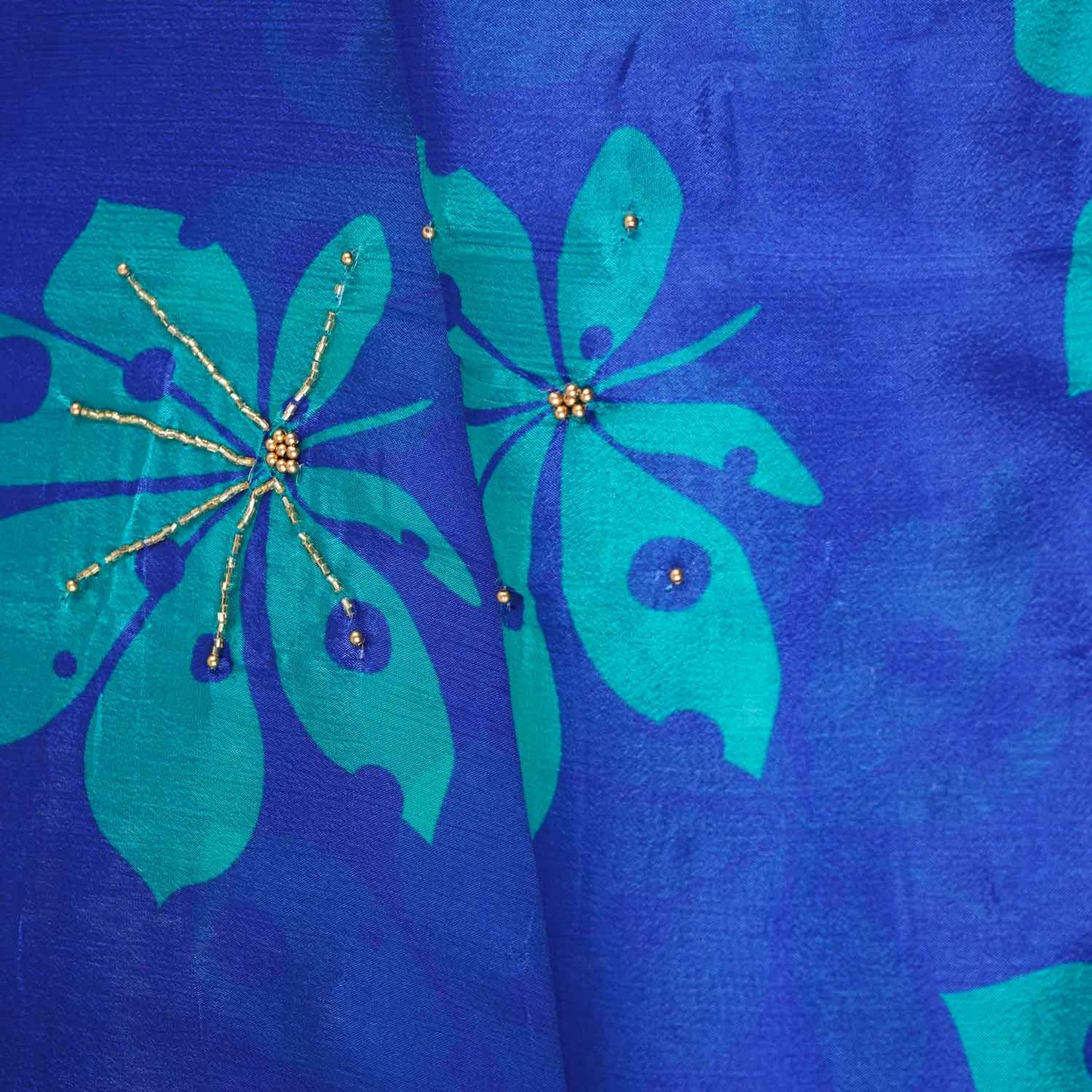 Purple Floral hand embroidery Chinon Fabric MF-27530