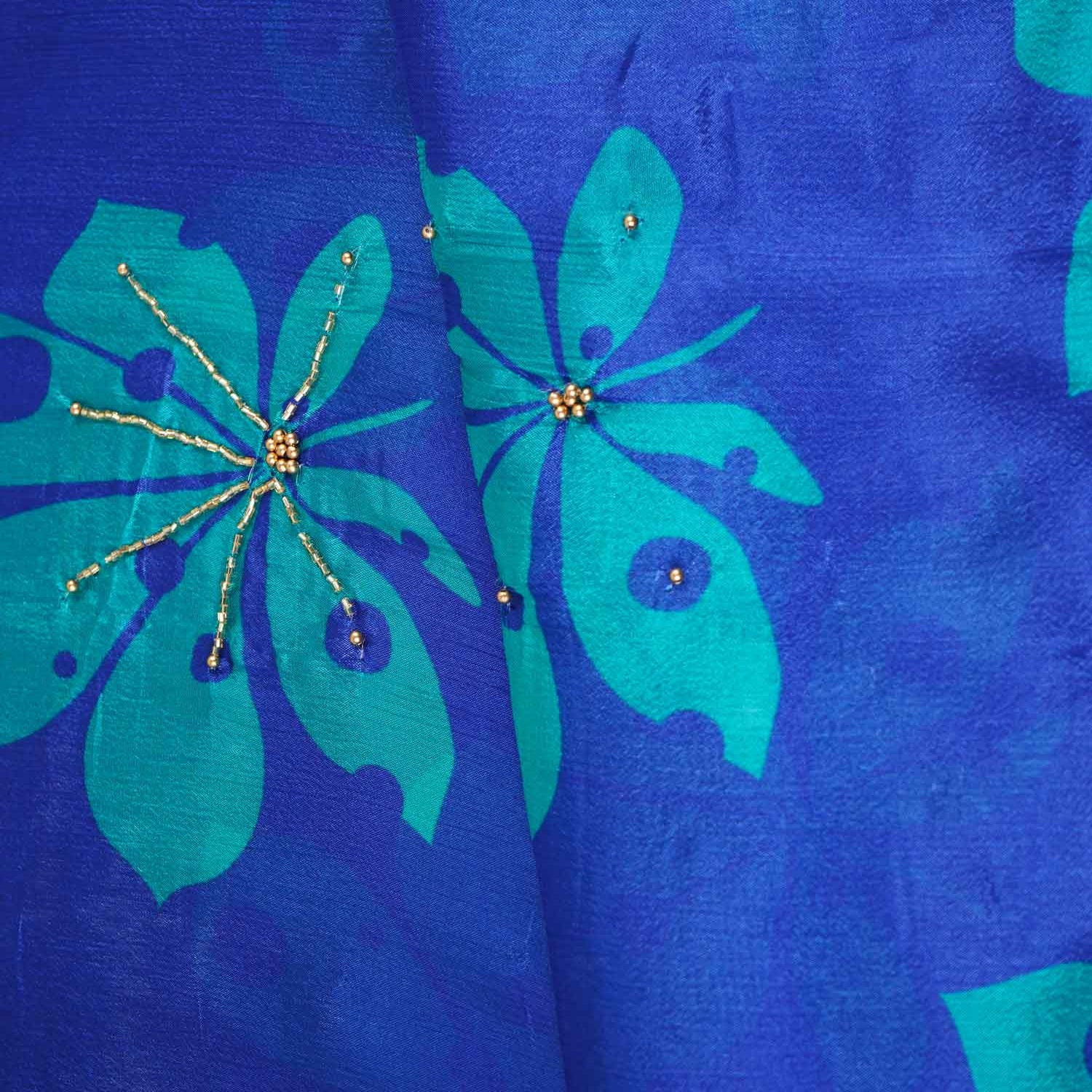 Purple Floral hand embroidery Chinon Fabric MF-27530