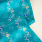 Teal Green Abstract Print Chinon Fabric NF-27564