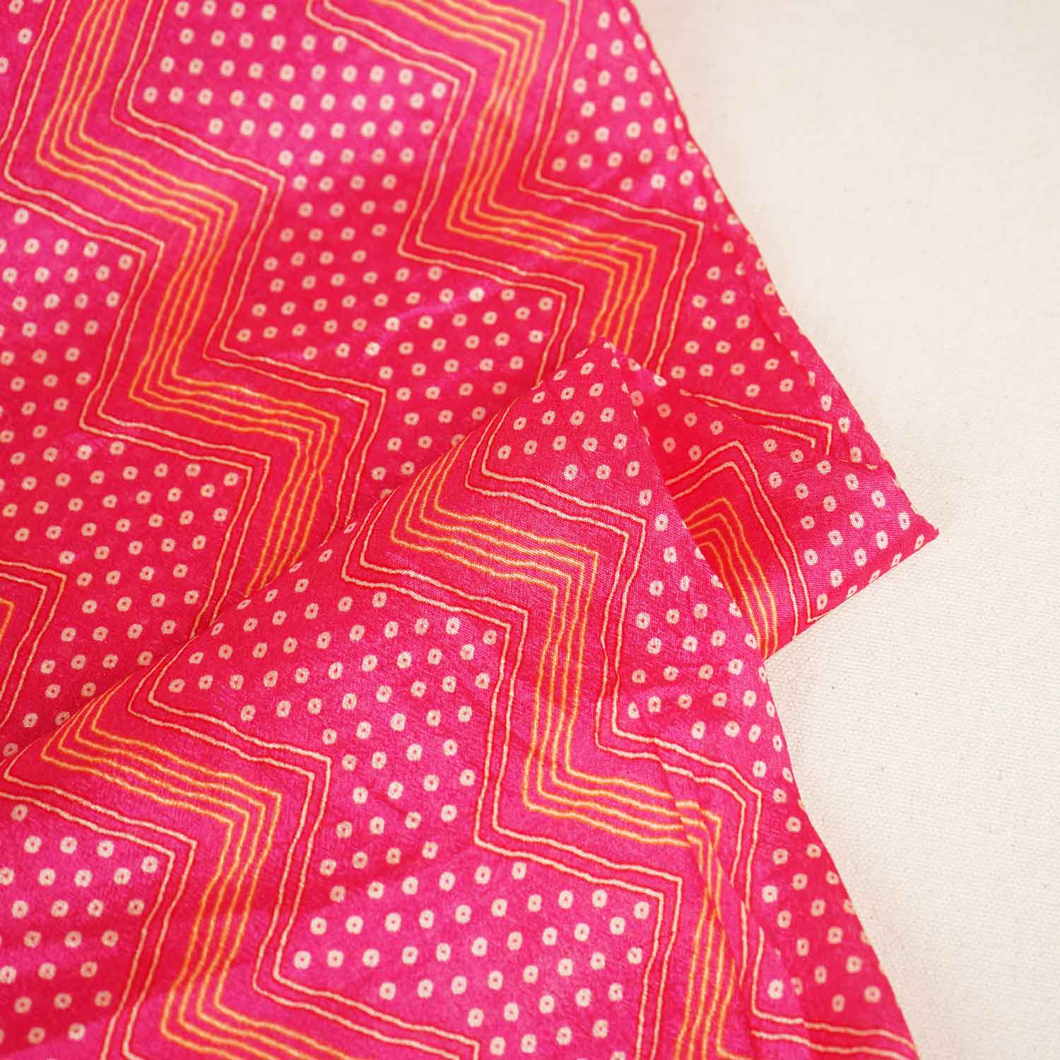 Pink Abstract Print Chinon Fabric NF-27565