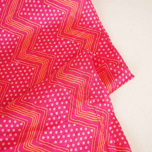 Pink Abstract Print Chinon Fabric NF-27565