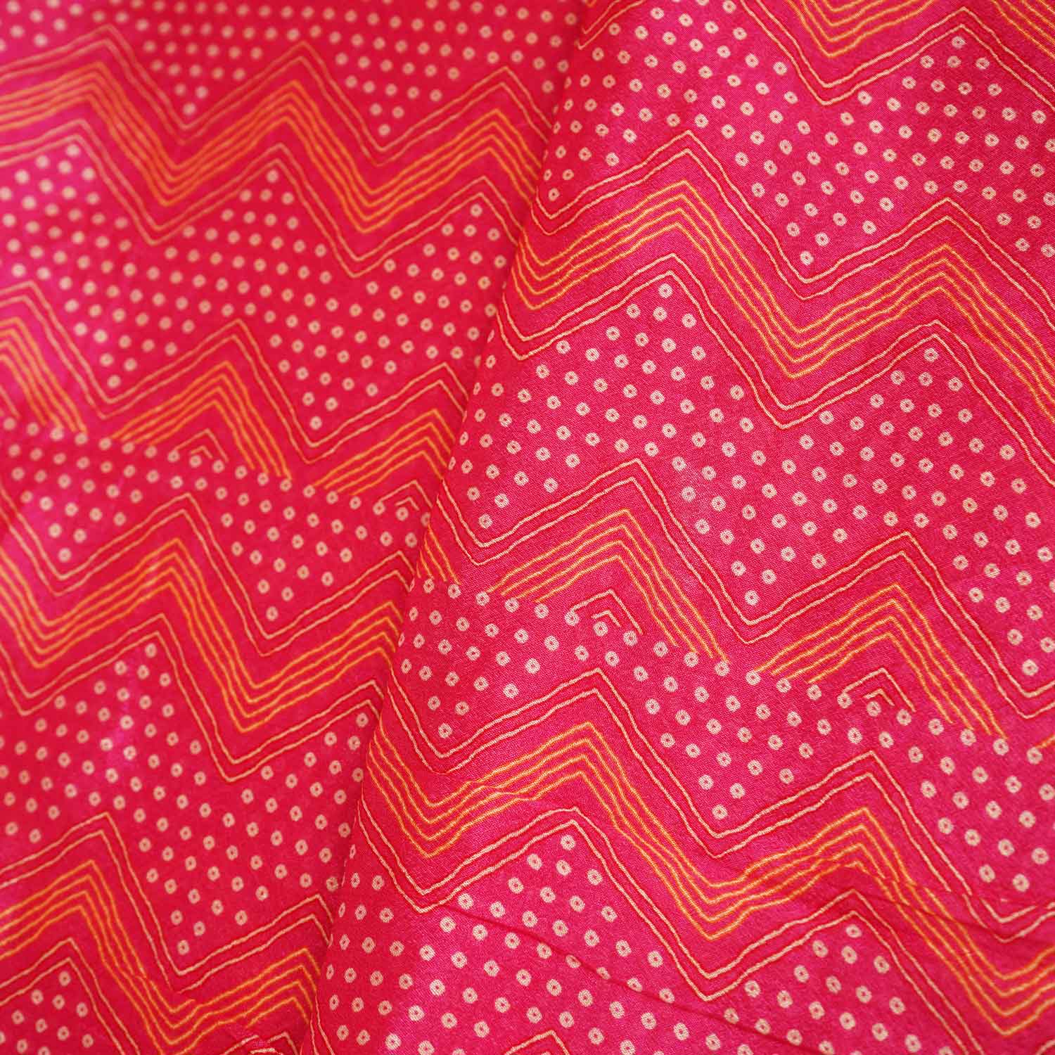Pink Abstract Print Chinon Fabric NF-27565